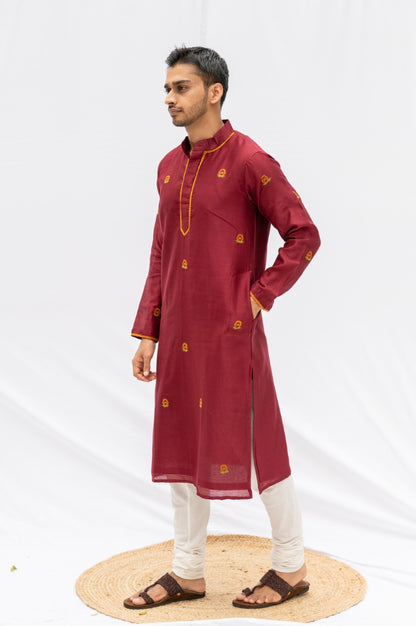 Maroon Rose kurta