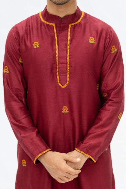 Maroon Rose kurta