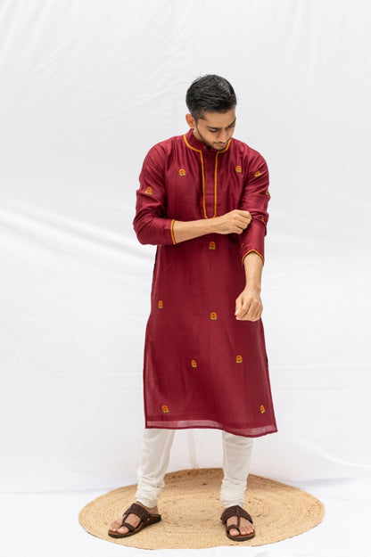 Maroon Rose kurta